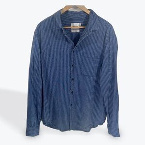 Goodfellow & Co Classic Blue Striped Men's Cotton Shirt XL